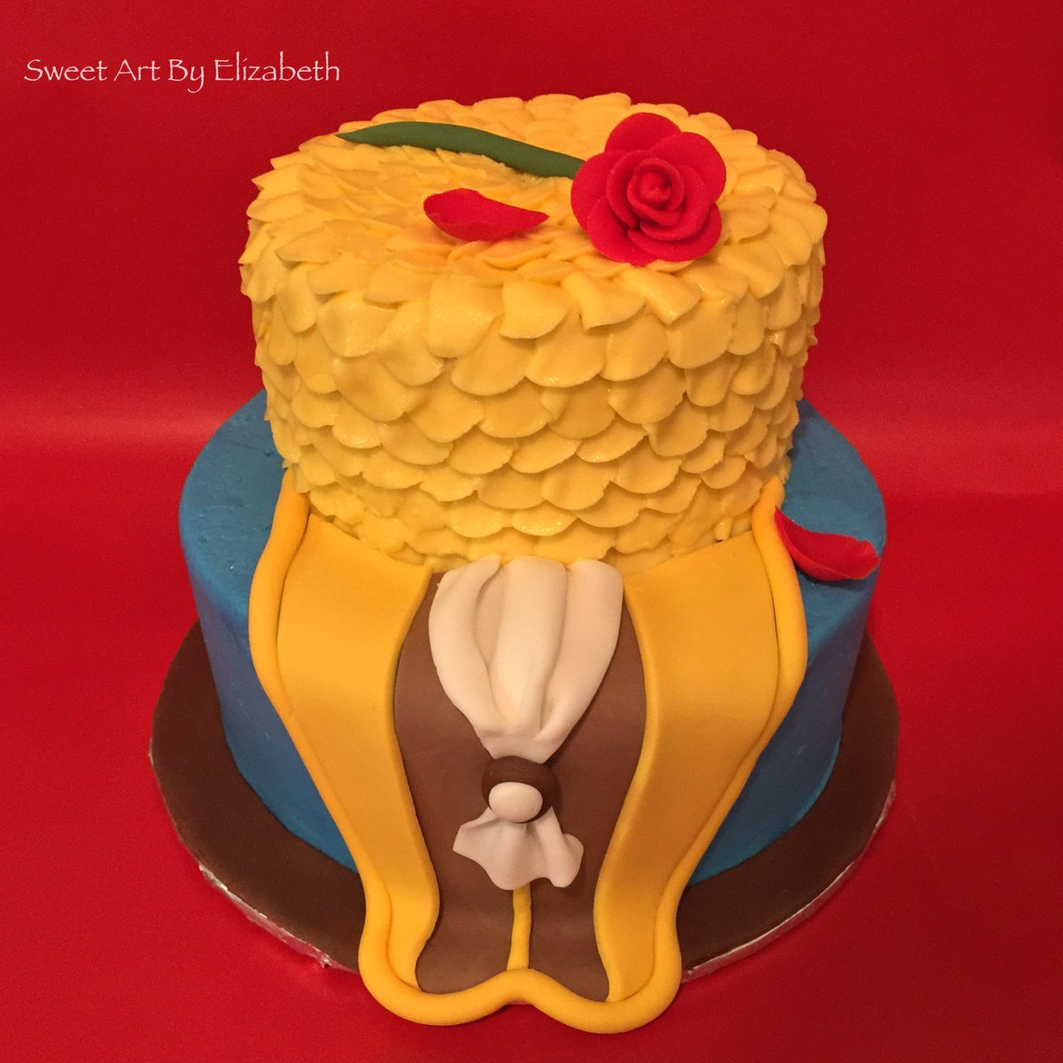 sweetarteah's tweet photo. @beourguest a Beauty and the Beast inspired #cake https://t.co/d2oK8Orfa5