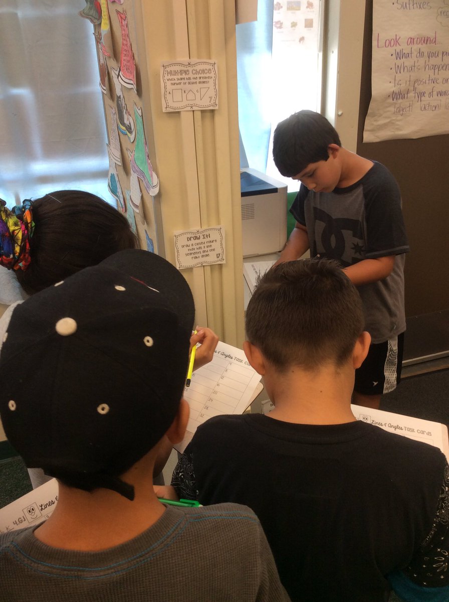 AcaciaLaFont's tweet image. Reviewing geometry vocabulary through a scavenger hunt. #FSDmath