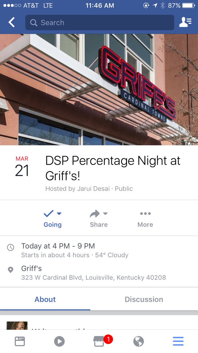 Do you love DSP? Do you love great food? Come out to Griff's tonight to support your favorite business fraternity &amp; enjoy a delicious meal!