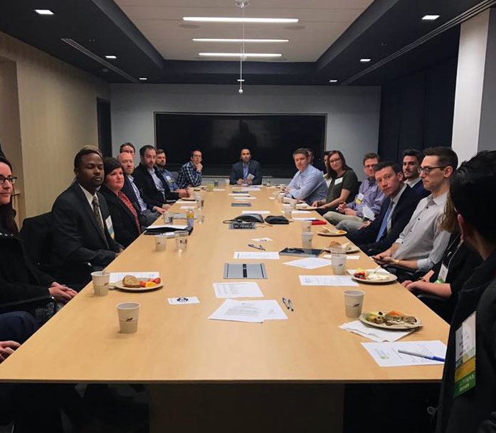 BCTarchitects's tweet photo. @ULIBaltimore Young Leaders talkin' construction budgets over breakfast this morning! Shoutout to panelist Paul Evenson from the #BCTteam https://t.co/38w1vaimeC