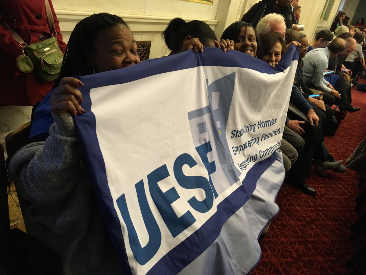 UESFassistance's tweet image. UESF showing support to address the #PhillyEvictionCrisis at yesterday's City Council Hearing sponsored by @HelenGymAtLarge @MariaQSanchez !