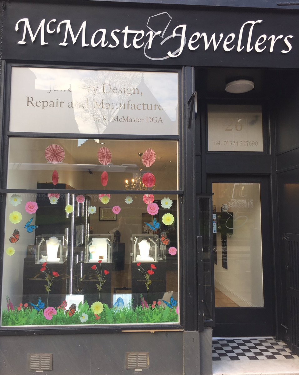jewellerfalkirk's tweet photo. It's Spring in my window, if nowhere else! #BringingRetailToLife https://t.co/l8QA8ZSNso
