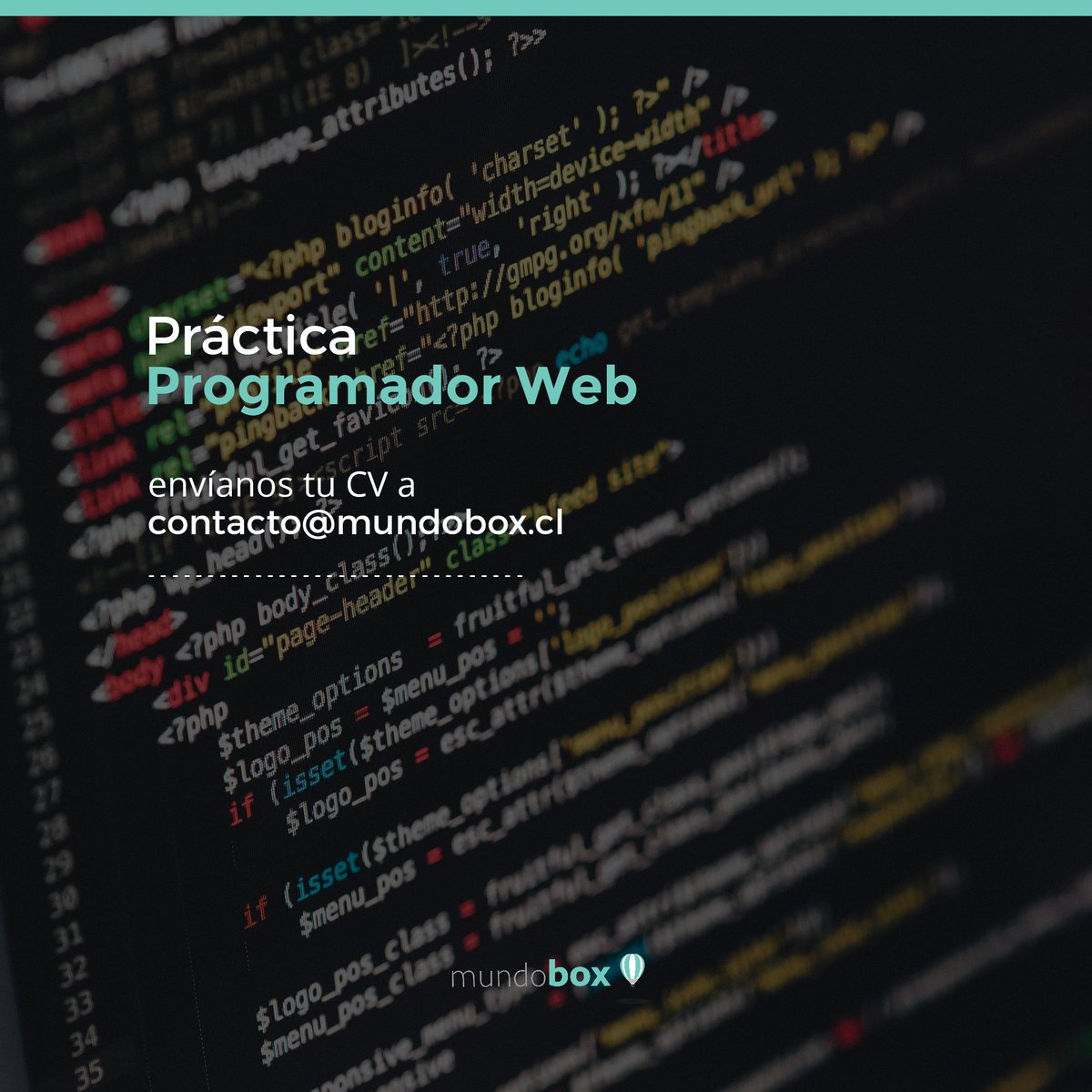 Mundo_Box's tweet photo. Haz tu práctica de desarrollo o programación web con nosotros. Agencia entretenida, buen ambiente y con proyección laboral https://t.co/dpuNt1zPiC