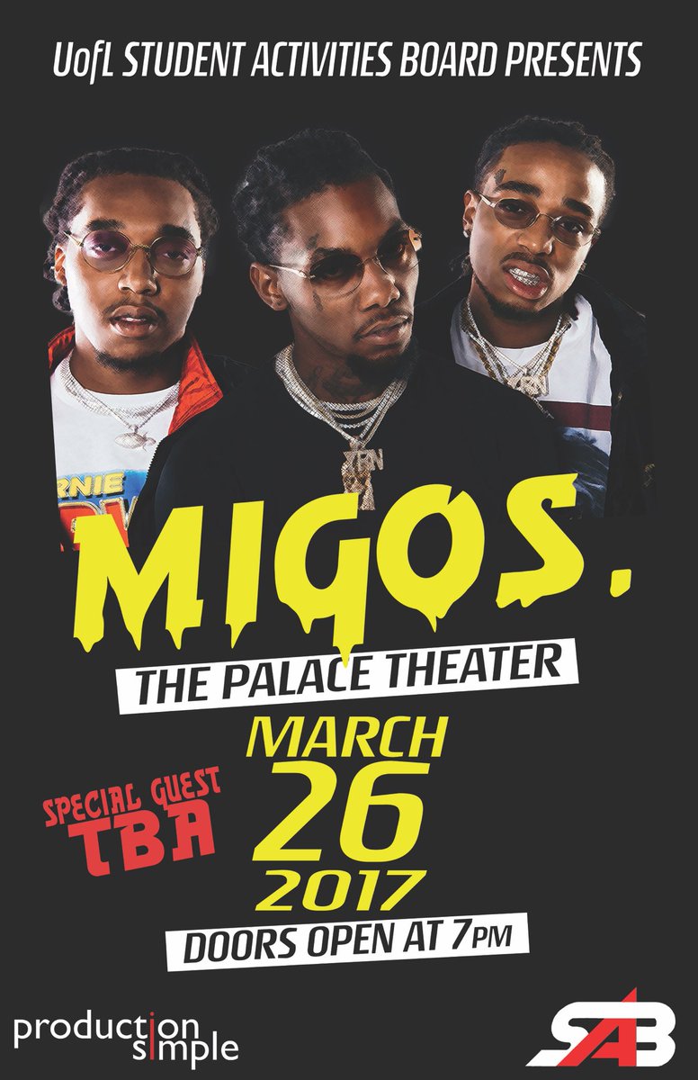 CardsConcerts's tweet photo. Excited &amp; proud to announce that @brxtnofficial and @youngnappybeard will be opening for @Migos Sunday!

Limited student and public tix left https://t.co/s4YyhG1F7Z