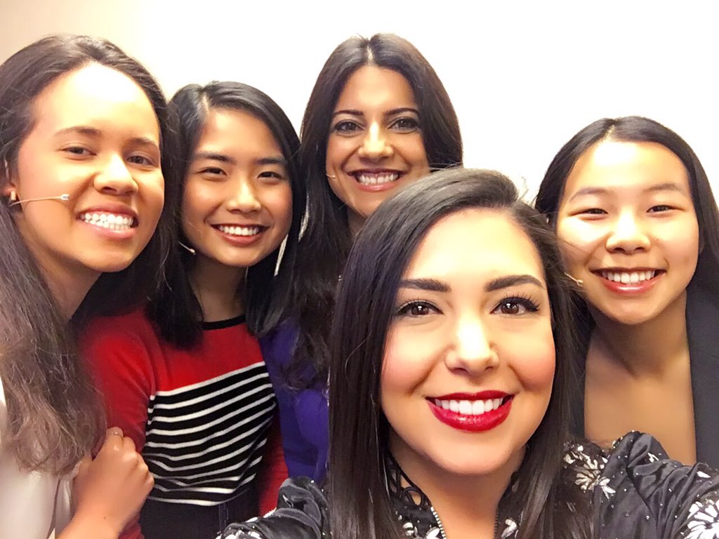 CatSolazzo's tweet photo. Excited to have our @GirlsWhoCode with us at #ibminterconnect today! @reshmasaujani https://t.co/O1qcb6XMi4