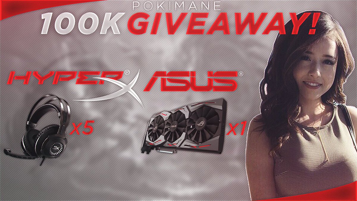 pokimanelol's tweet photo. To thank you guys for 100K followers, I'm teaming up with @ASUSUSA and @HyperX for a BIG giveaway :D ❤ Enter here: https://t.co/tvGRgo454a https://t.co/fDSk79TVTt
