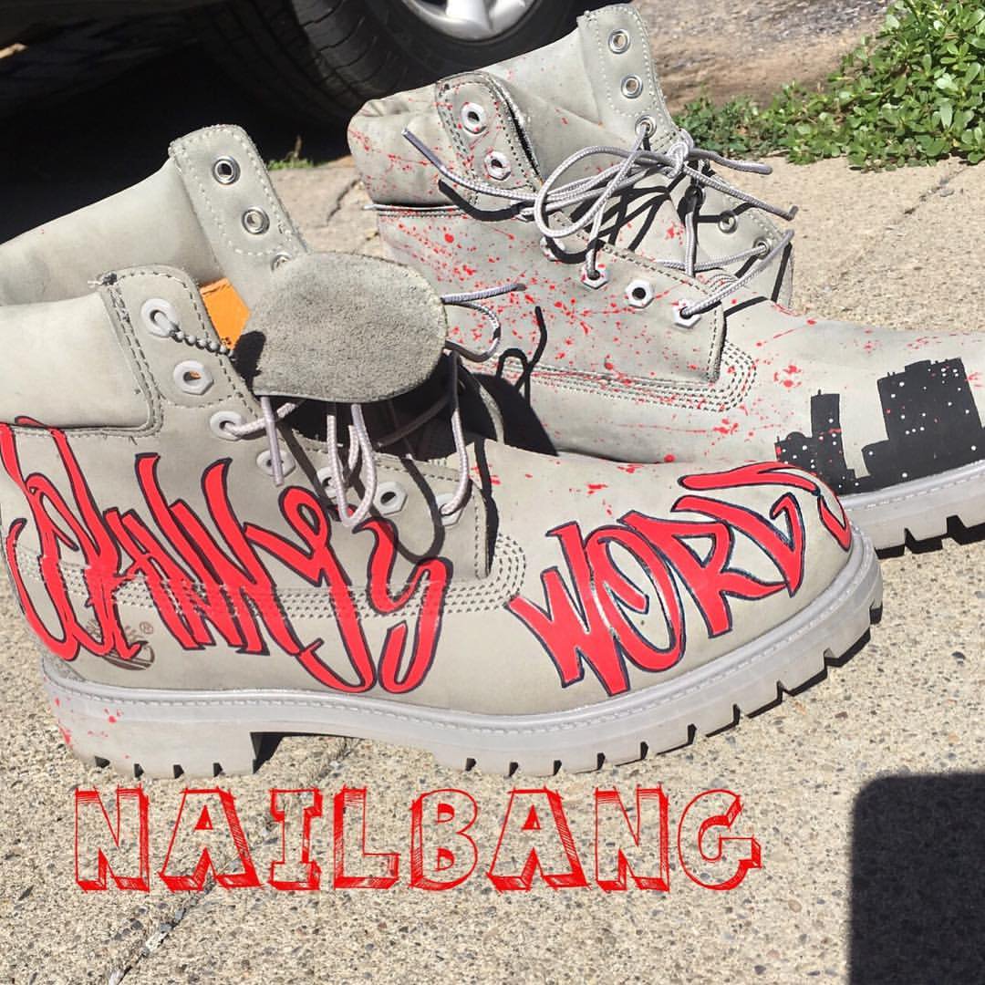KAlexanderllc's tweet photo. " @NailBang best to ever do it " - #Haitianremo #TimbsForMyHooligans #CustomTimbs https://t.co/Hv3XZE9IC8