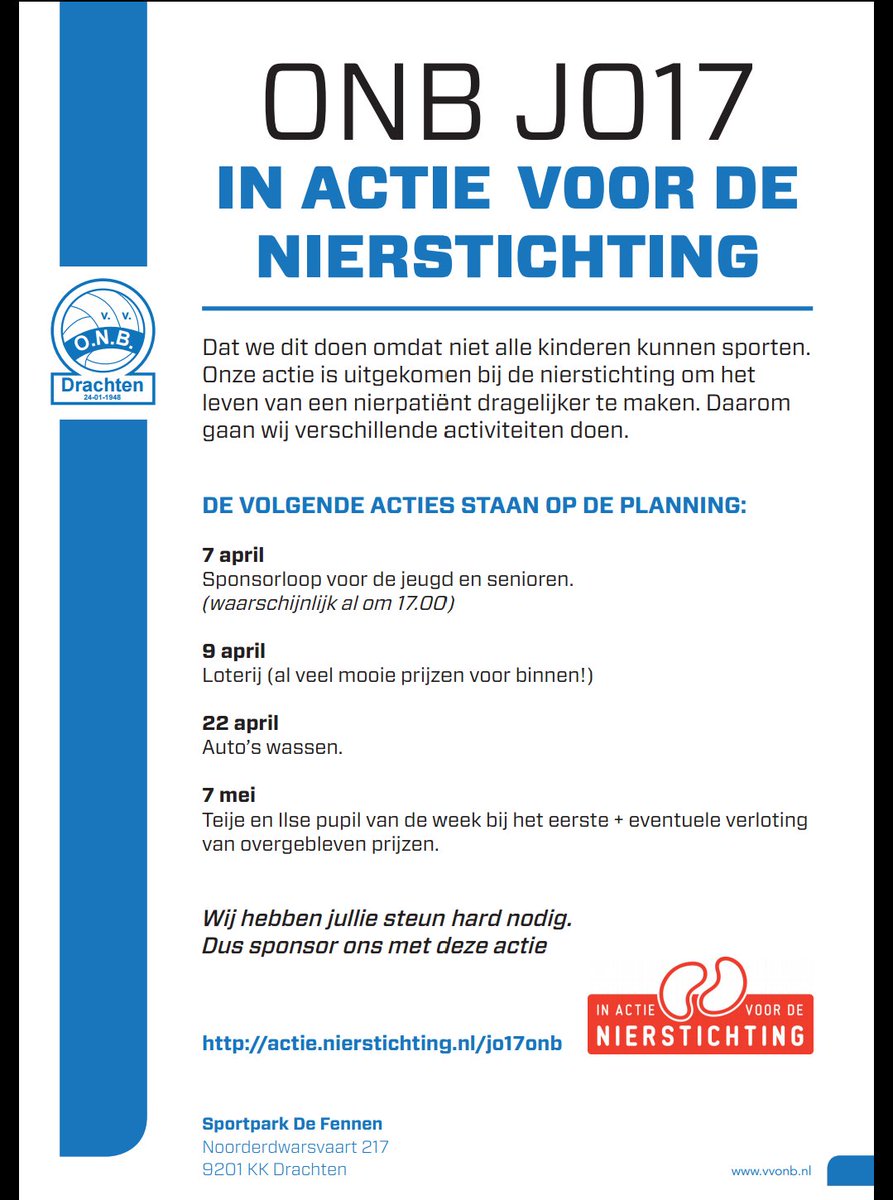 mindertdewit80's tweet photo. Trots op deze jongens. @vv_ONB @Nierstichting https://t.co/S0fPJjfzD1