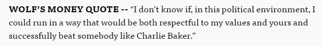 .<a href="/LaurenDezenski/">Lauren Dezenski</a> has former State Sen. Dan Wolf sounding skeptical about whether he could beat Baker in #MAGov. politico.com/tipsheets/mass…