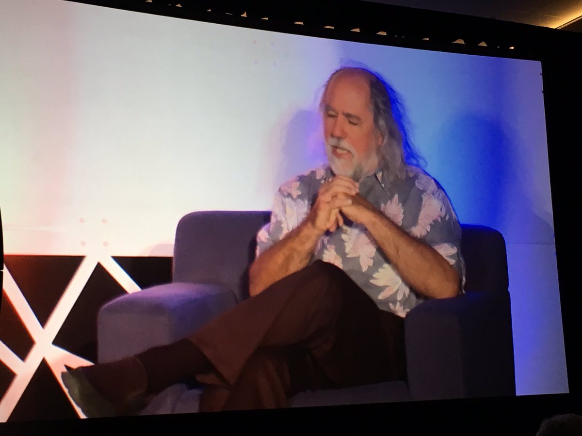 blueskyflash's tweet photo. @Grady_Booch on stage at #techignite2017 conference  doing a fireside chat on A.I. and the Singularity https://t.co/iCTeFbs5gw
