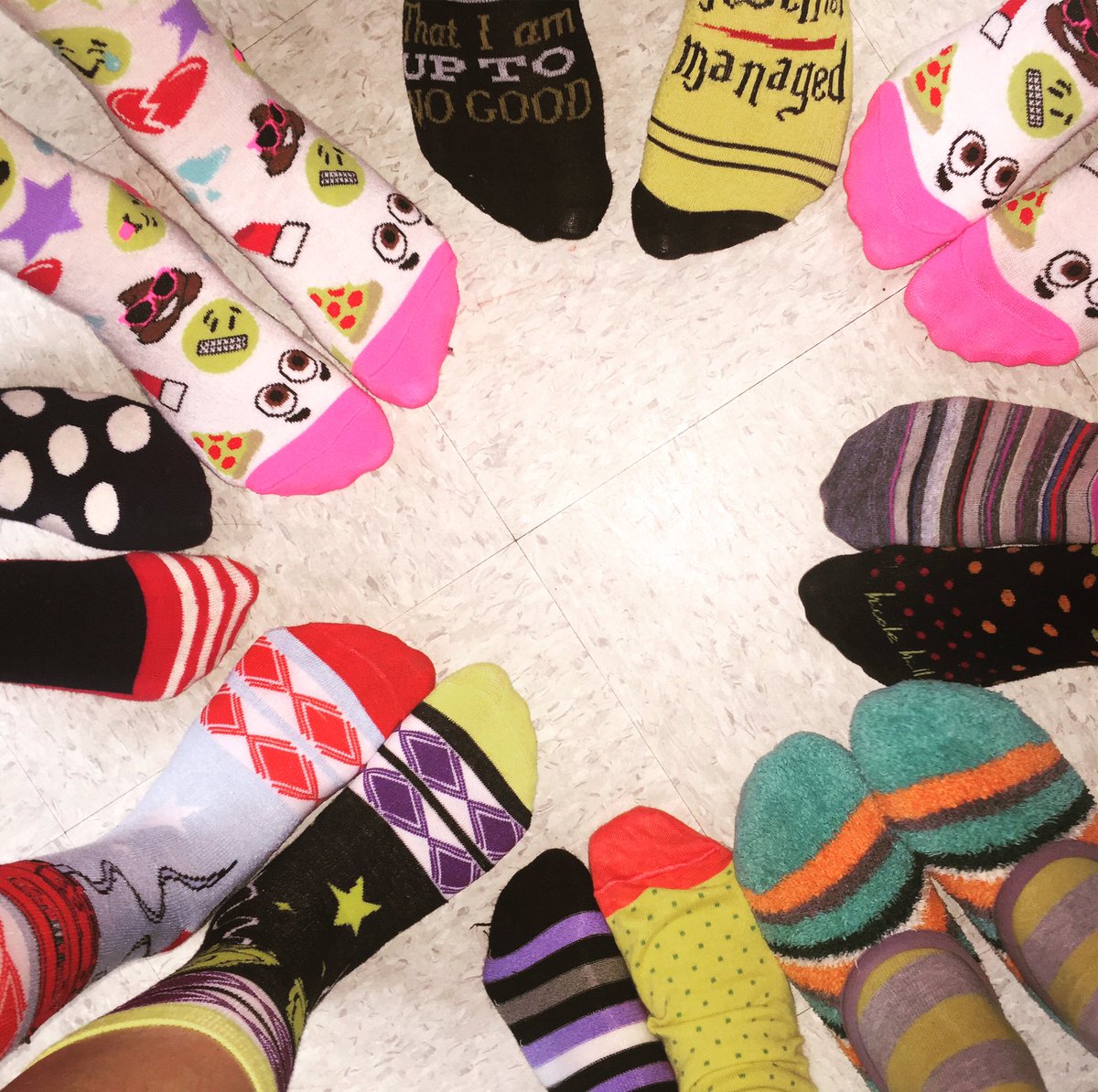 Cedar4th's tweet photo. #lotsofsocks2017 my kids and I are sporting our cool socks in support of #downsyndromeawarenessday2017 #trinidad https://t.co/vPfHlkPaZI