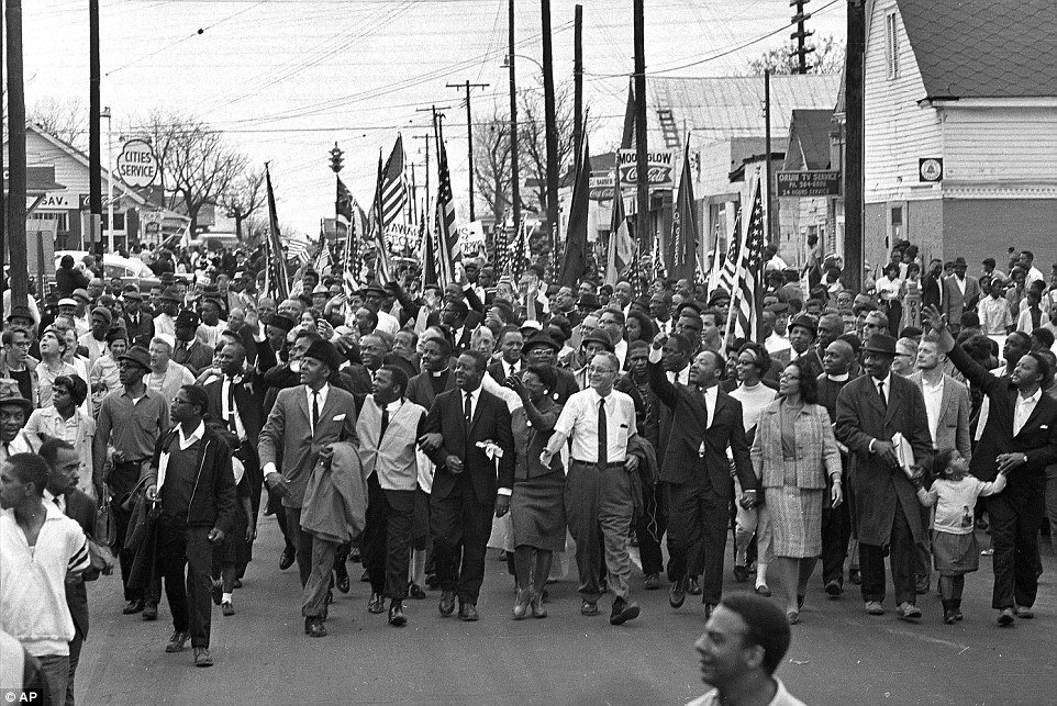 AriBerman's tweet photo. 52 years ago today, 3,200 marchers including MLK &amp; @repjohnlewis begin 5-day march from Selma to Montgomery in support of voting rights https://t.co/TyvtskZ7qR