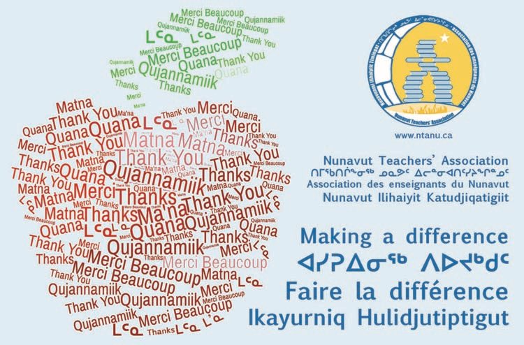 nta_vp's tweet photo. Teachers make a difference! Thank you! Matna! Merci! Qujannamiik!  #nunavutteachers https://t.co/hoO96S8adY