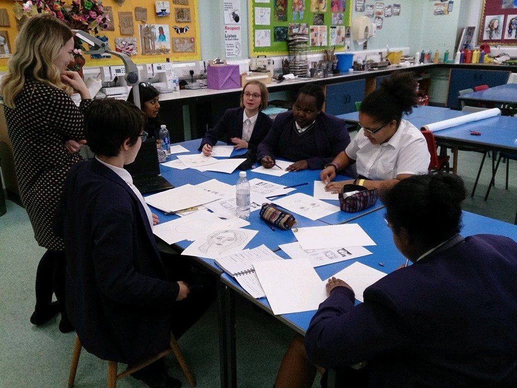 RicardsArt's tweet photo. Buzzing first session of portraiture and life drawing enrichment with Miss Morris. Well done girls! Excellent turnout from @RicardsYear8. ✏️ https://t.co/5LbCeqyouS