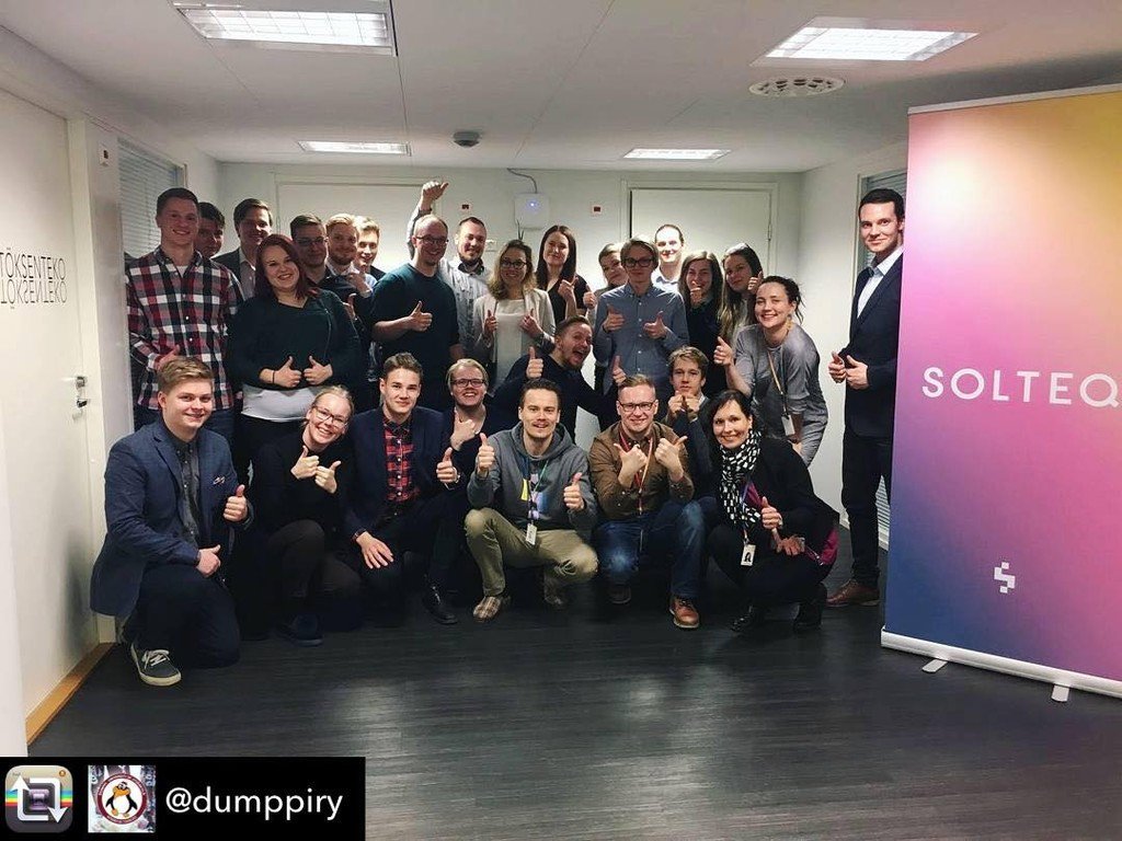 SolteqTweets's tweet photo. Tunne on molemminpuolinen - kiitos #dumppiry! ✌🏼Repost: Mielenkiintoinen ja antoisa teemap… https://t.co/96PfisZiLO https://t.co/j6nbklKfka