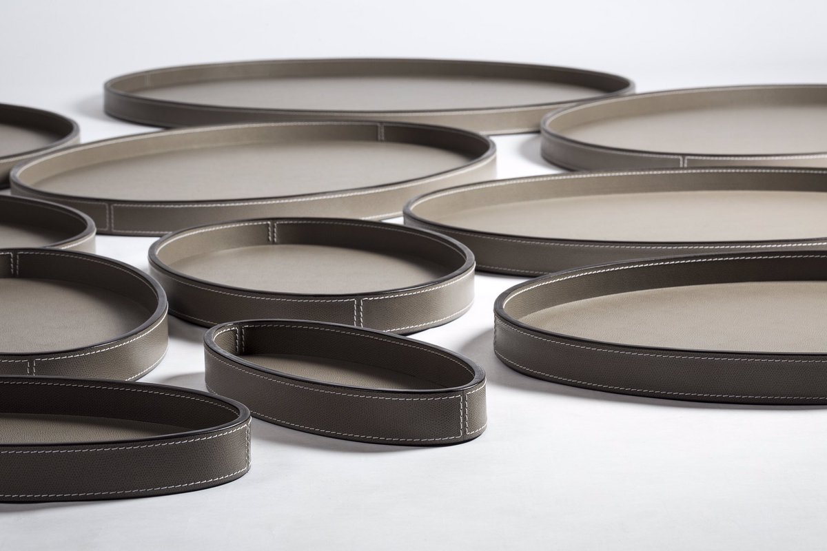 gio_bagnara's tweet image. #multiplesizes oval #trays made with  #finestquality #printedcalfskin #leather — #giobagnara #handmadeinitaly #bespoke #madetomeasure #decor