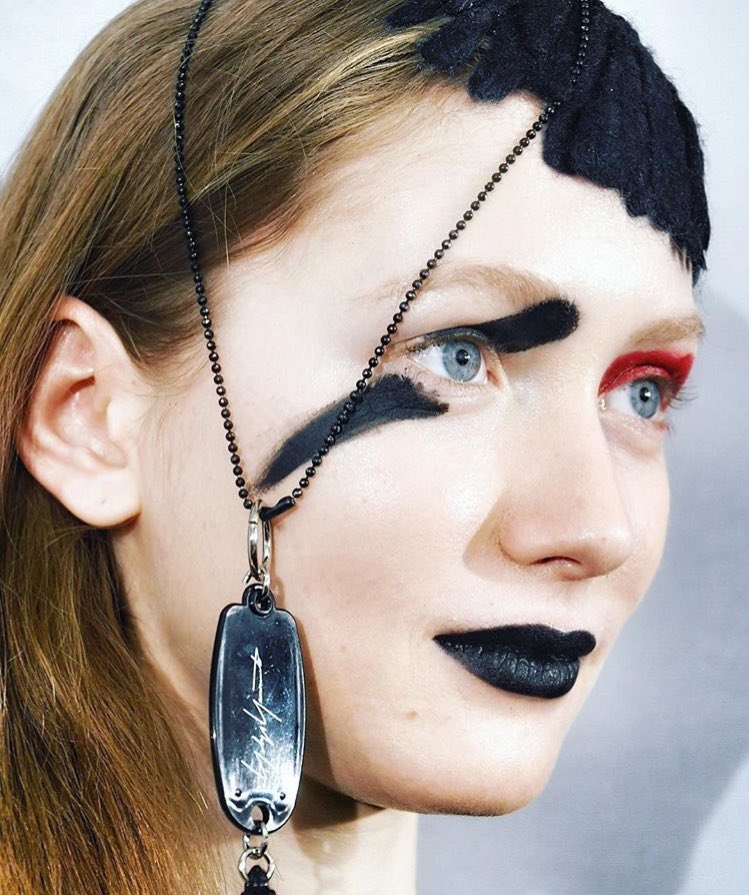 BackstageColMag's tweet photo. #Backstage @YohjiYamamoto in #Paris #PFW #Beauty #MakeUp by @patmcgrathreal #Photo by #DouglasBassett #FashionEditor @MyraSecretCode https://t.co/4cBMpcgmlb