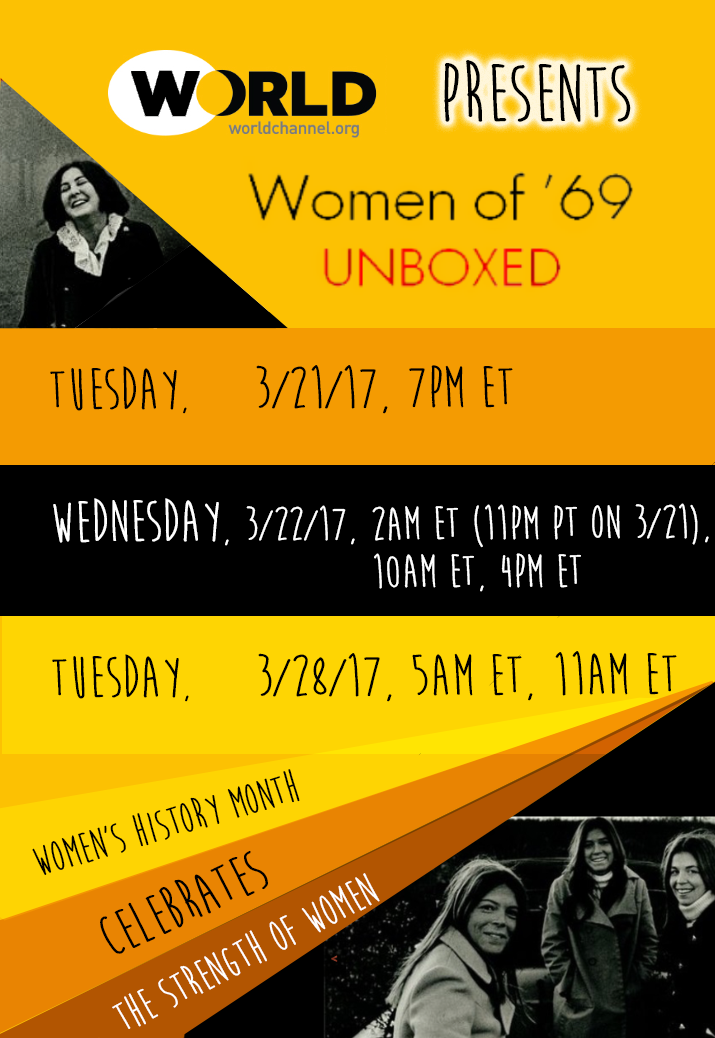 Celebrate #WomensHistoryMonth TONIGHT and TUNE INTO @worldchannelPTV at 7 PM ET for <a href="/Womenof69/">Women of '69 Unboxed</a>! Info--> bit.ly/2nNNgNV
