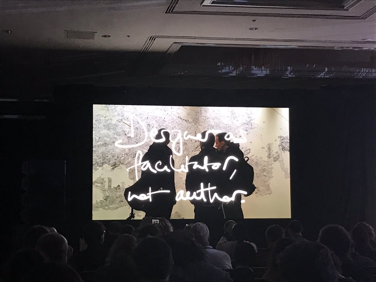 katholmes's tweet image. &quot;Designer as facilitator, not author.&quot; - Dan Hill @cityofsound #OReillyDesign