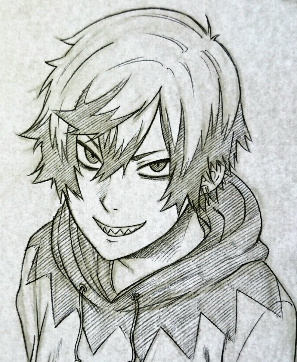 ギザギザの歯が好きです落書き。 