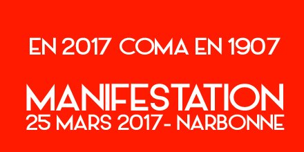 CafeMarcelin's tweet photo. [Manifestation] Rendez-vous le 25 mars à 14h30 place de l'hôtel de ville de #Narbonne infos : 04 68 32 54 94 #viticulture #occitanie https://t.co/qBMxjYaEIo