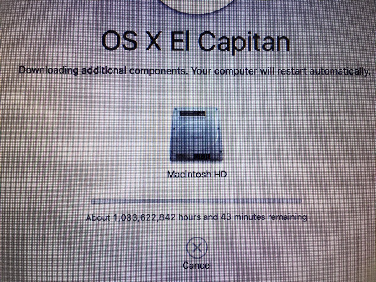 When future aliens find only an empty planet with The Pyramids on it, my MacBook will still be installing El Capitan.