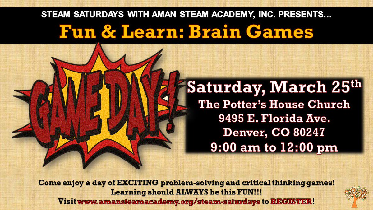 AmanSTEAMInc's tweet photo. Will we see your child this weekend!?! There is STILL time to register! Visit https://t.co/uXZiUfdVNq TODAY!!! https://t.co/GEfgJMwNzh
