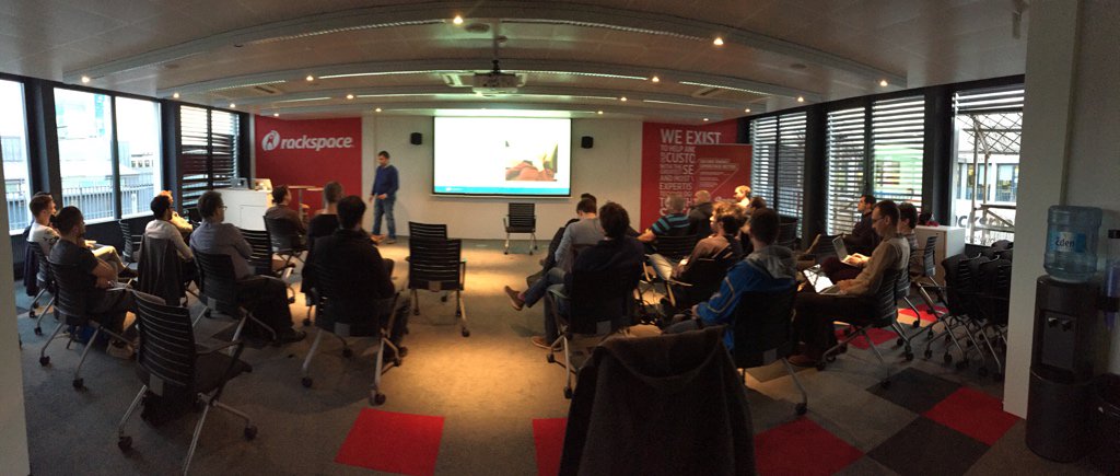 OpenStackCH's tweet photo. @gpaterno kicking off the 15th #CHOSUG https://t.co/yo2FTGrU4T