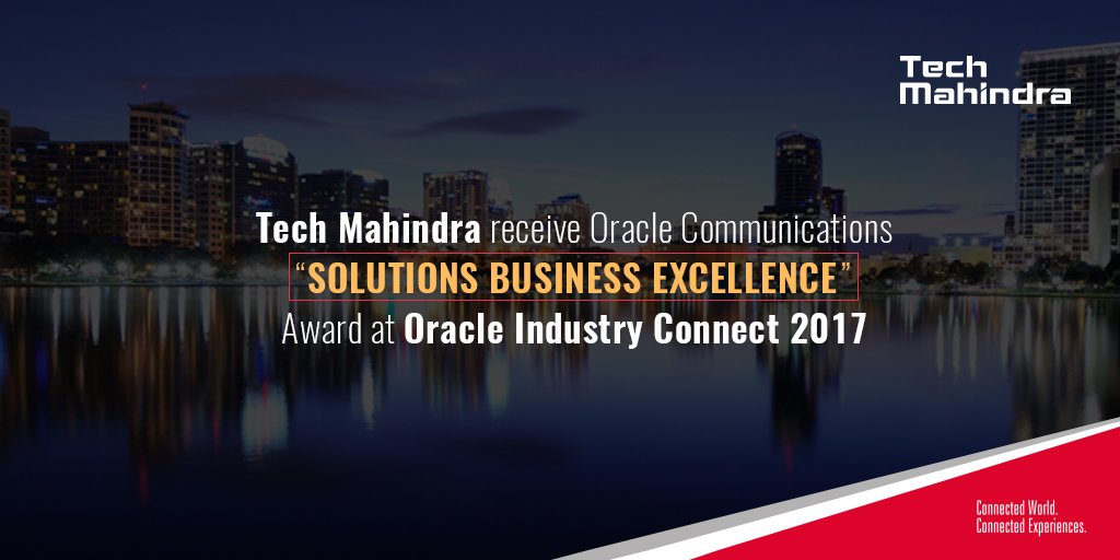tech_mahindra's tweet image. Another proud moment!  #TechMNetworks is the recipient of @Oracle Communications “Solutions Business Excellence” Award at #OracleIC17