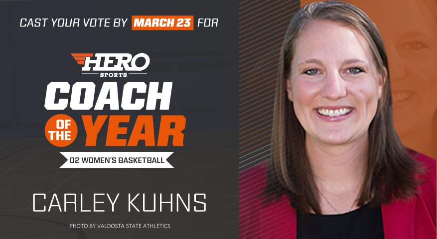 <a href="/VSULadyBlazers/">Valdosta State Women’s Basketball</a>' Carley Kuhns coached her team to a conference tourney title- Is she the Coach of the Year?

VOTE: hro.io/2nx0TnI