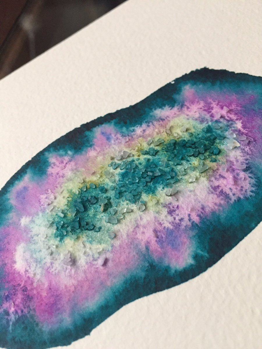 Geode watercolor. Buy in OchopanterasStudio.etsy.com #watercolor