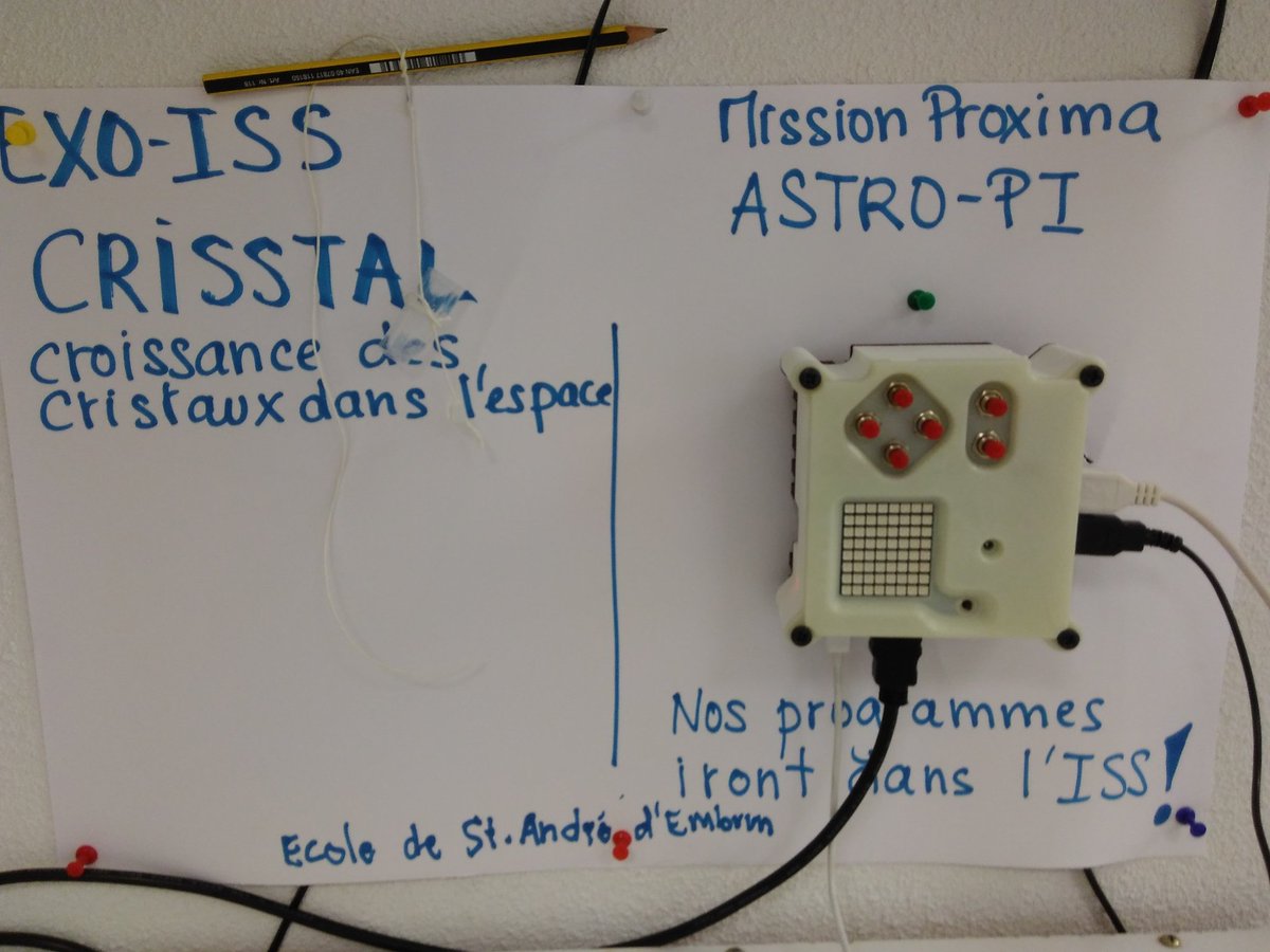 ecoleStAndre05's tweet image. Notre #astro_pi @esa @Raspberry_Pi va surveiller l&apos;experience CrISStal en même temps que @Thom_astro