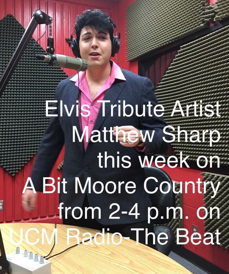 MatthewAsElvis's tweet photo. Download UCM Radio - The Beat from your App Store to hear my interview! #Elvis #ElvisTributeArtist @UCentralMO https://t.co/C3JH04yCBy