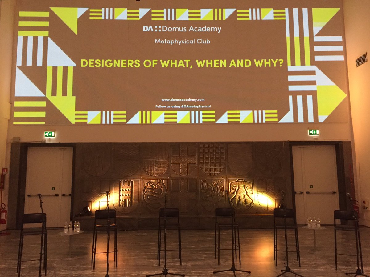 alicerawsthorn's tweet photo. Milan. Five minutes to go before the @DomusAcademy debate on Designers of What, When and Why? @LaTriennale. #DAmetaphysical https://t.co/hoybe1Bp3R