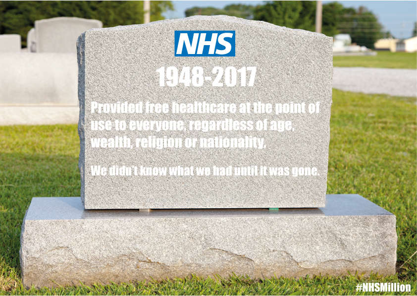 NHSMillion's tweet photo. Let's not be the generation that stands by while the NHS dies. Please RT if you intend to defend the NHS. https://t.co/dI0UNMCyQa
