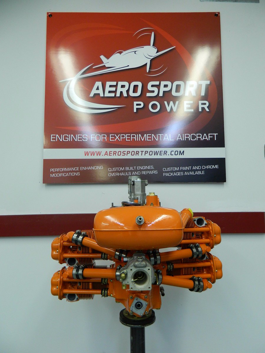 AEROSPORTPOWER's tweet photo. Finishing up this little O-200. #orangeisthenewblack #customengines #pistonengine #eaa #aviationgeek https://t.co/791QB3wAo6