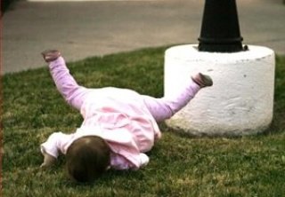 In other Countries when a baby falls: "Oooh my poor child are you hurt? So sorry my dear darling"

In Kenya: "Musimwangalie ataanza kulia."