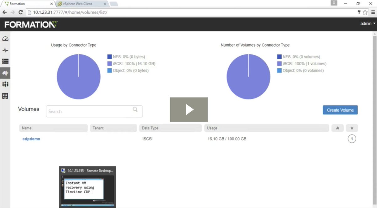 #FormationOne + #HPE Servers - demonstrating #CDP using TImeline Data Protection. fast.wistia.net/embed/iframe/4…
