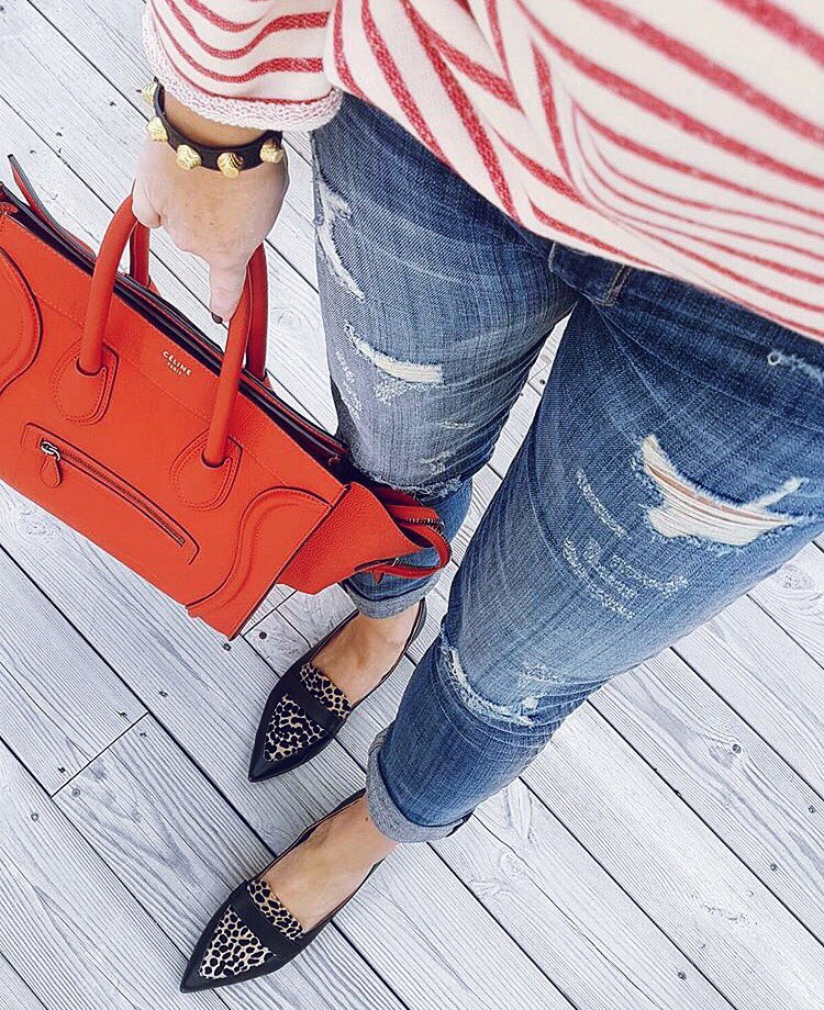 A timeless touch of Celine and Cheetah with our Harper Skinny Boyfriend in Weekend Warrior #BlackOrchidDenim #OOTD #Details