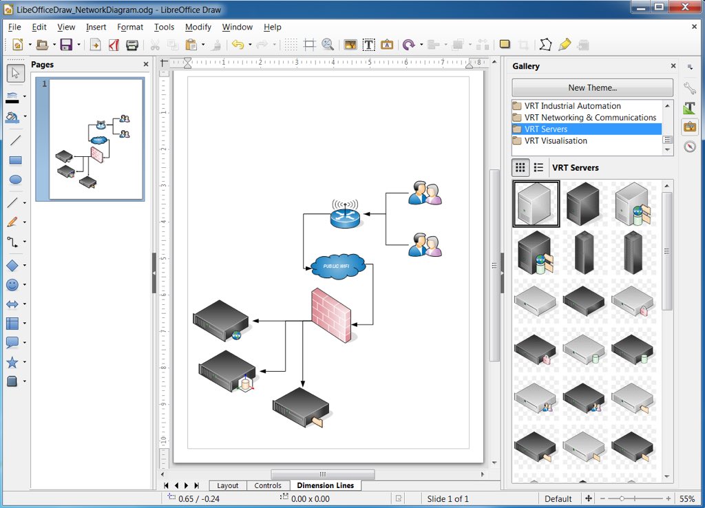 Libreoffice draw схема сети