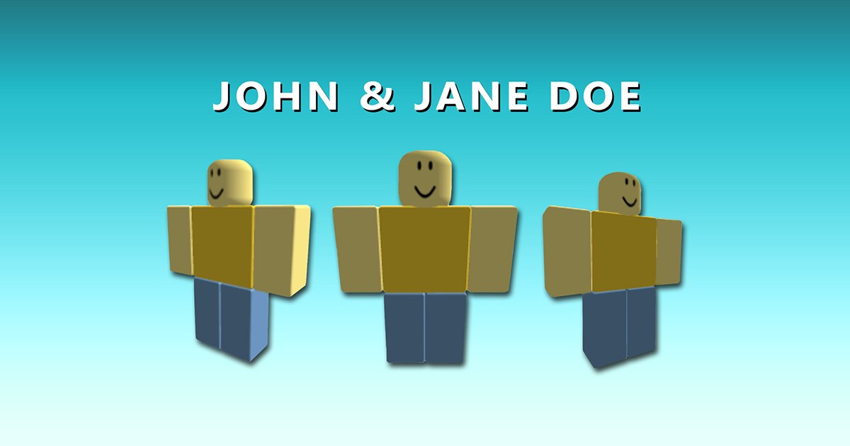 Roblox on X: We've heard concerns about the “John Doe/Jane Doe” Roblox  accounts. These are completely safe! Learn more here:    / X