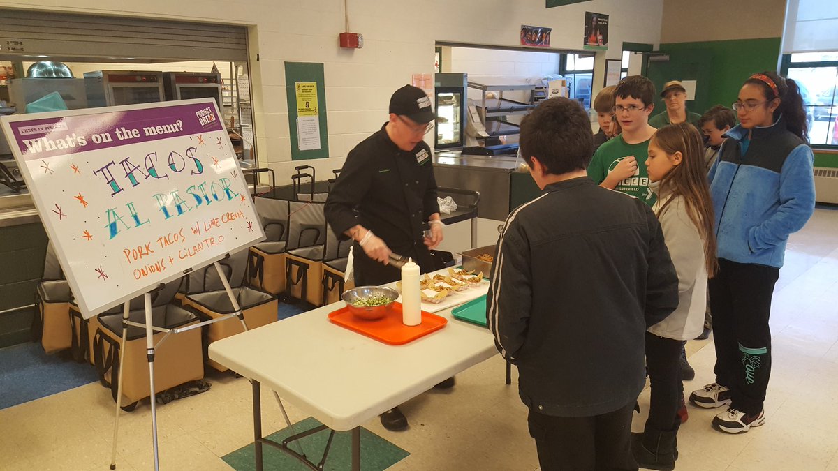 SchoolFood_GPS's tweet photo. Remember Chef Sam's tacos everyone loved? They are on the menu at all schools tomorrow! #ChefsInSchools @projectbread #SchoolMealsThatRock https://t.co/W9My2iTBH1