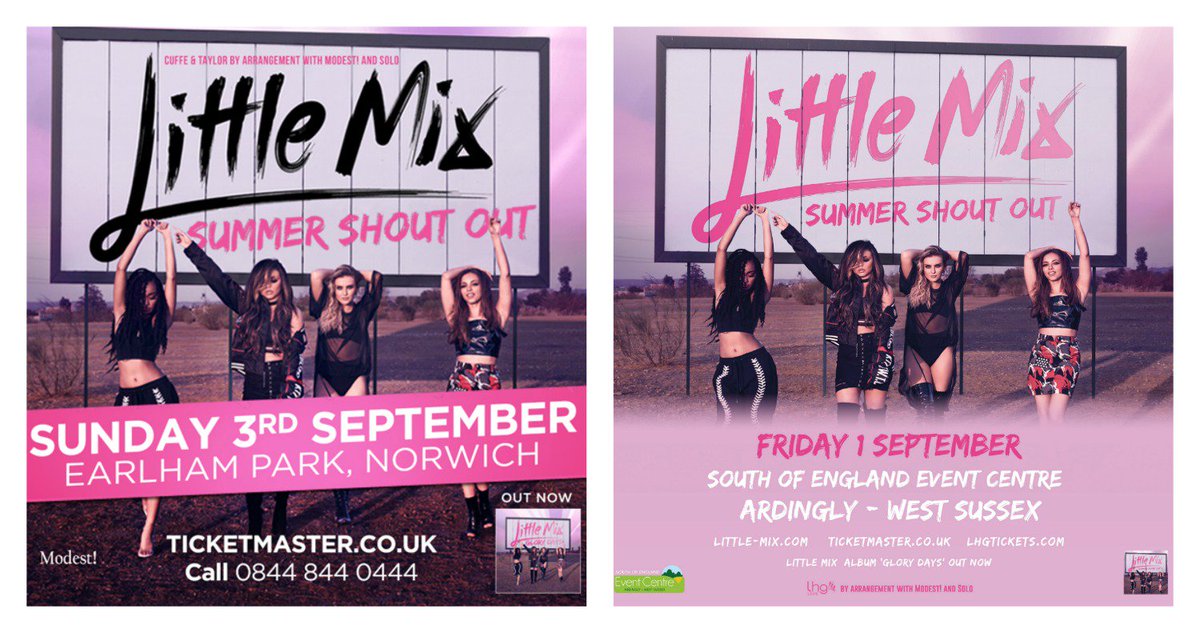LittleMix's tweet photo. 💃 Norfolk and West Sussex..the girls are coming for you! 👀 Set your alarms because tickets are out at 10.00am on 25.03.17 ⏰ LM HQ x https://t.co/UqOd9Wzxe2
