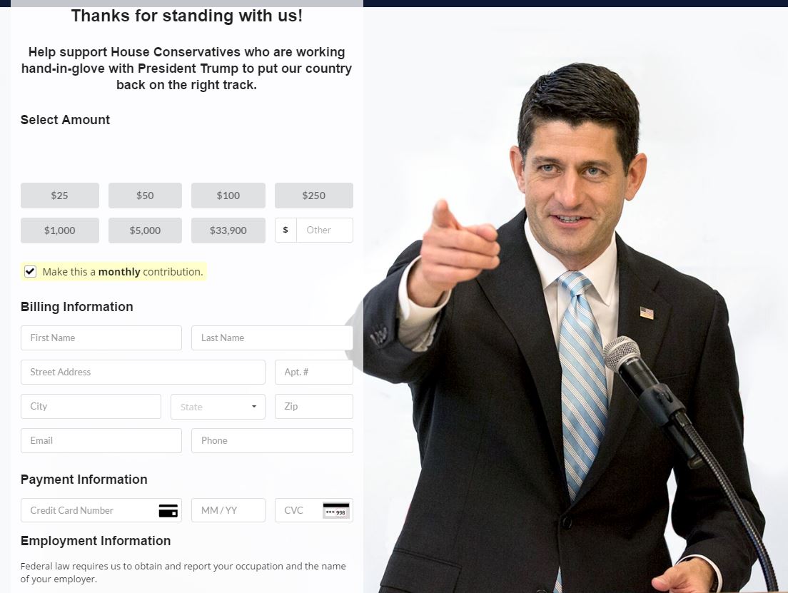 davelevinthal's tweet photo. Speaker @PaulRyan and @NRCC are certain about this much: the imperiled GOP health bill can earn them some campaign cash. https://t.co/cg1Wsj9kby