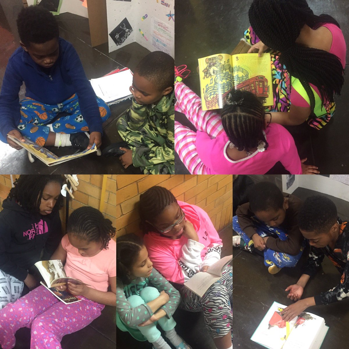 MsFennelly's tweet photo. Buddy reading in our pajamas today for #ReadAcrossAmerica @SLACSinfo https://t.co/1JsGiCKGlt