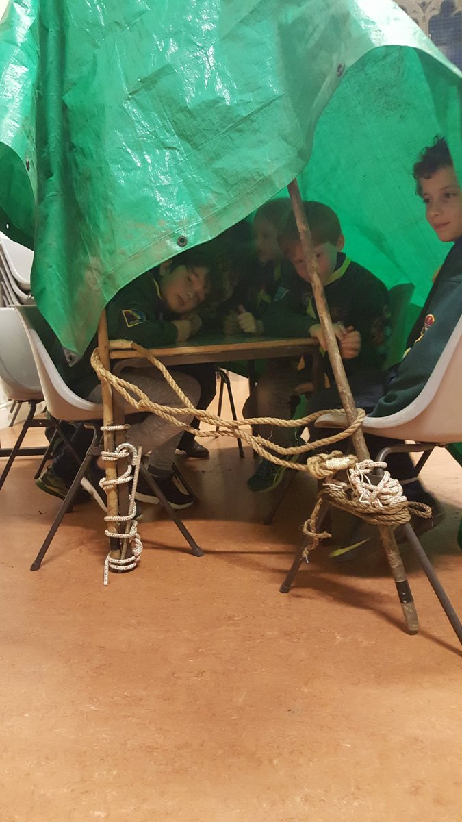 8thmuswellhill's tweet photo. Shelter building in the hall for the cubs tonight. #iScout #HopeItDoesNotRain https://t.co/Kiu03hqvHu