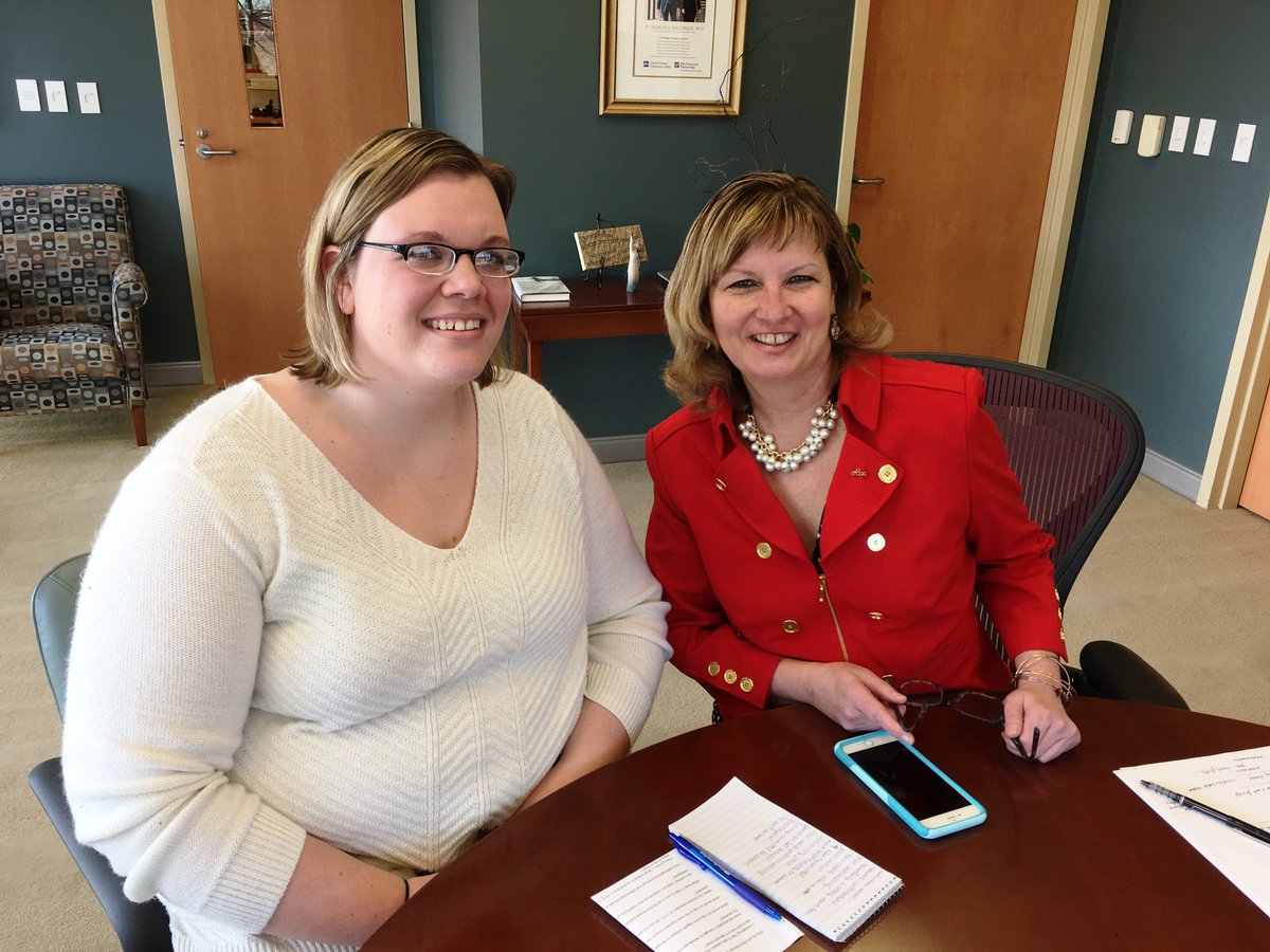 PresBallinger's tweet photo. I had a great time being interviewed by Kristin, Editor-in-Chief of@LCCC_Collegian. Looking forward to the story! #lorainccc https://t.co/F6WC7lnyoC