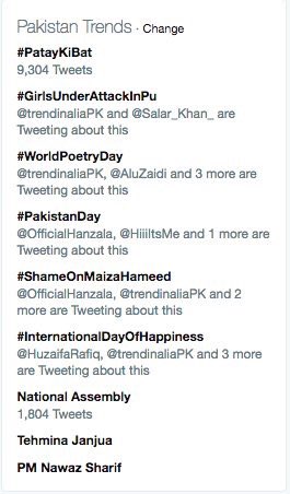 RabiaPti1's tweet photo. RT Team_Maniacs: #PatayKiBat is Top Trending Topic in Pakistan 

Hashtag by: im_amirali https://t.co/uUlbEHZUpN