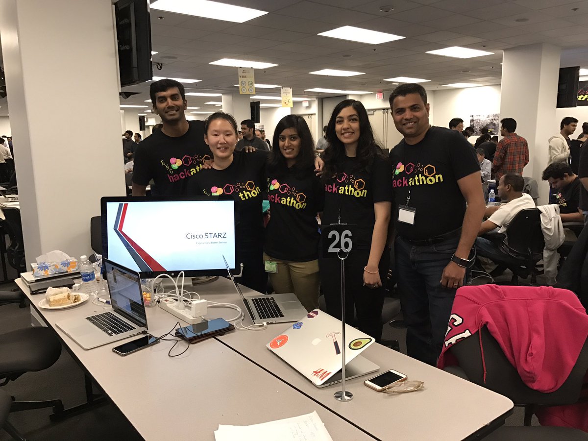 bhavana_rules's tweet photo. All set for presentation!!!#hackathonatcisco2017 #team26 #maythecontrolbewithyou #ciscostarz  #cisco https://t.co/VlbaoACBrO