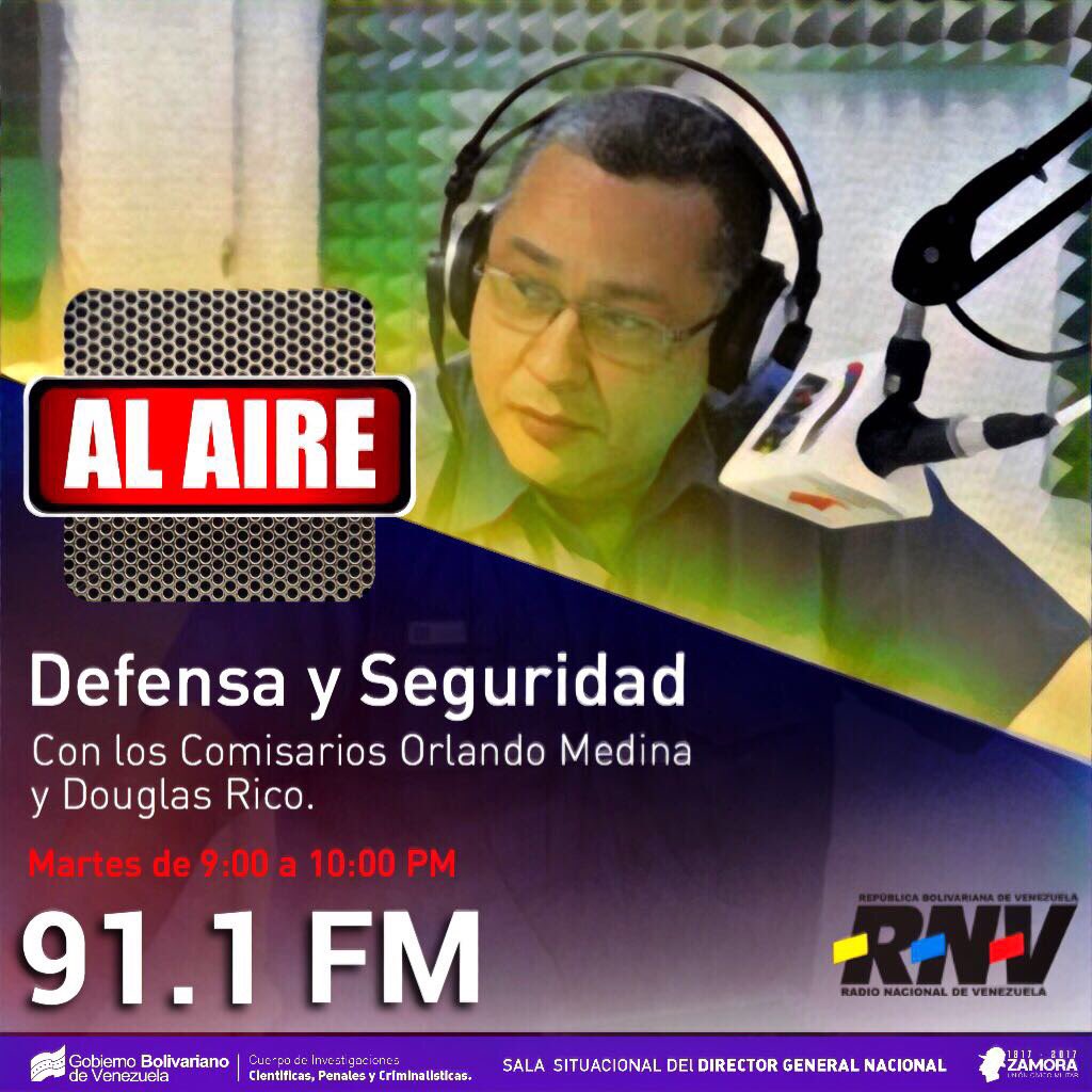 En pocos minutos comenzará el programa defensa y seguridad por <a href="/RNVcontigo/">RNV</a> donde tendremos a la Com. General del #Cicpc Jenny Vallenilla.